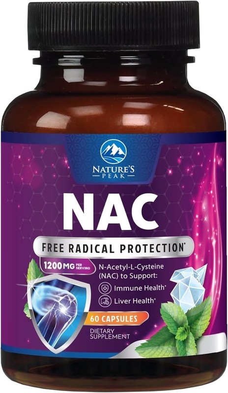 NAC Supplement 1200mg N-Acetyl L-Cysteine 60 Capsules Immune Support