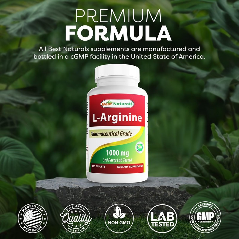 (New Improved Formula) Best Naturals L-Arginine 1000 mg 120 Count (Pack of 1) gallery