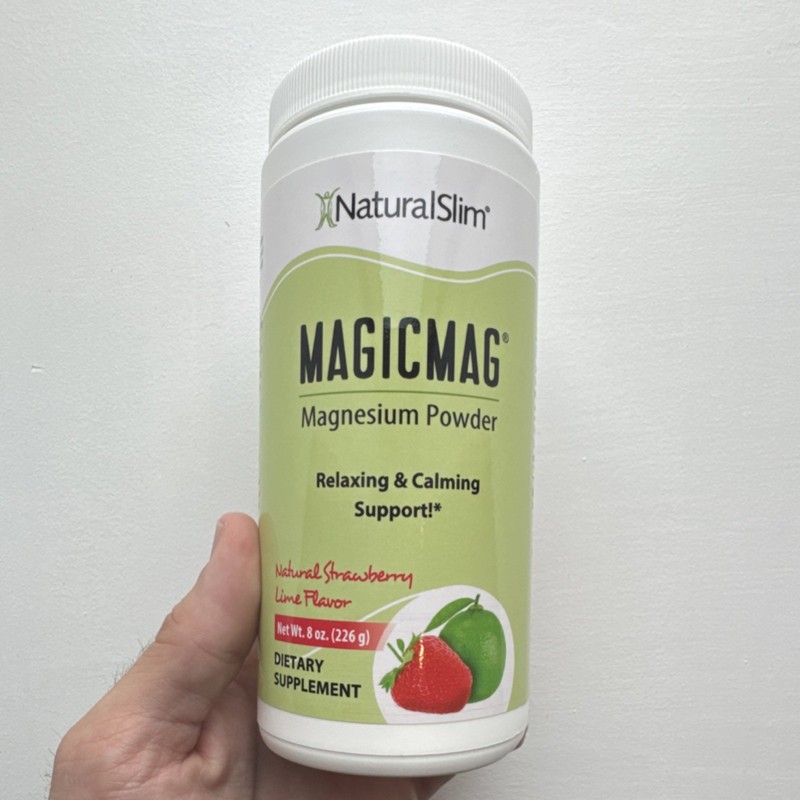 NaturalSlim MagicMag Magnesium Powder Strawberry Lime 8oz 450mg Sleep Vegetarian