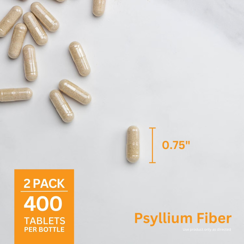 2 Pack - Member's Mark Fiber Capsules 100% Psyllium 400 ct (Total 800) gallery