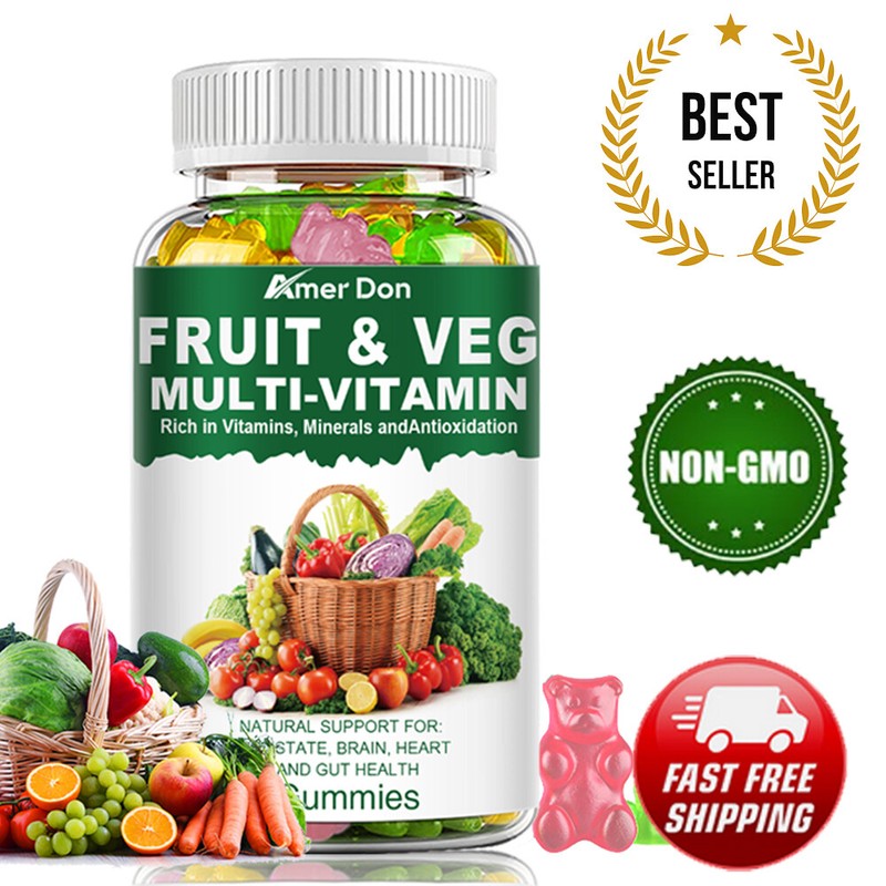 60 Gummies Nature Fruits Veggies Supplement Fruits Vegetable Vitamins & Minerals