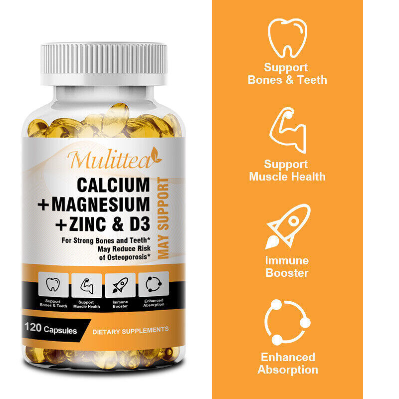 Calcium Magnesium Zinc with Vitamin D3 Bone Support Muscle Health 120pcs/bottle gallery