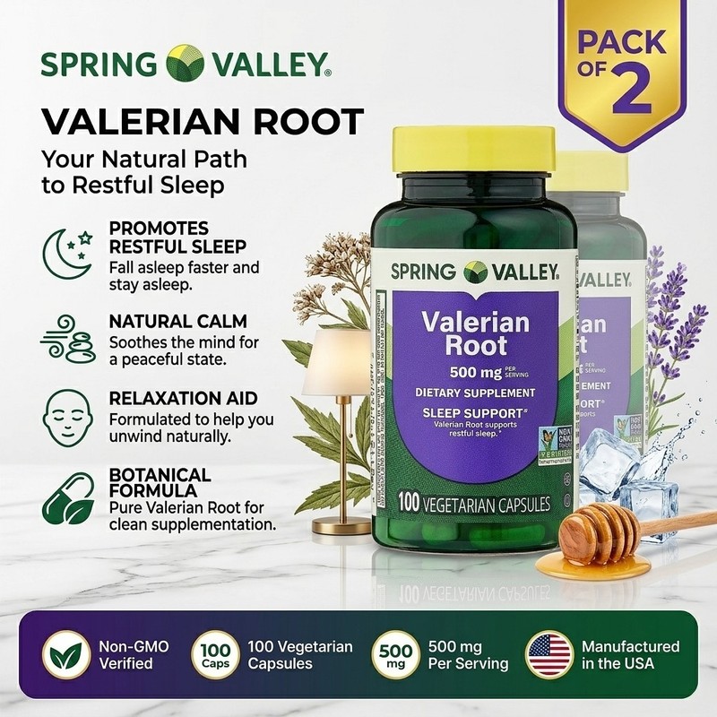 Spring Valley Valerian Root Capsules, 500 mg, 100 Count, pack of 2 gallery