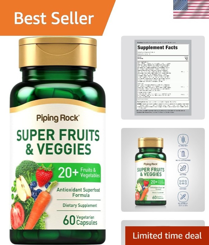60 Vegetarian Capsules of Superfood Fruits & Veggies – Vitality Booster