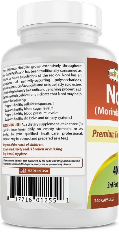 3 Pack Best Naturals Noni 400 mg 240 Capsules gallery