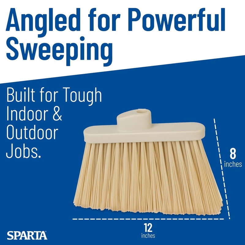 Plastic Broom Head, Angled, Un-Flagged for Large Debris Indoor, Outdoor, Home... gallery