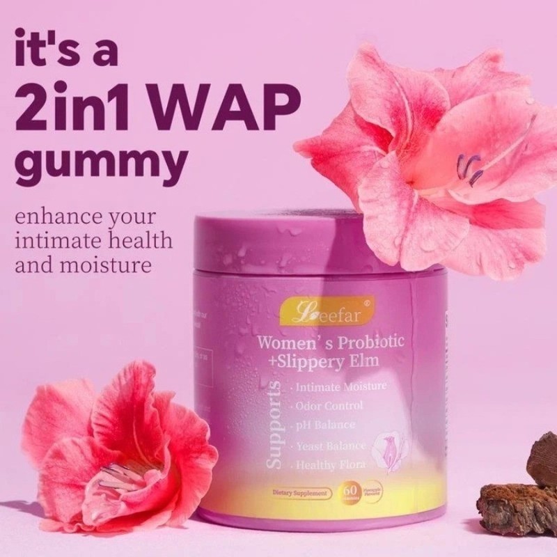 Women's Probiotic with Slippery Elm Gummies Pineapple Flavor Supplement-1-3 Pack gallery
