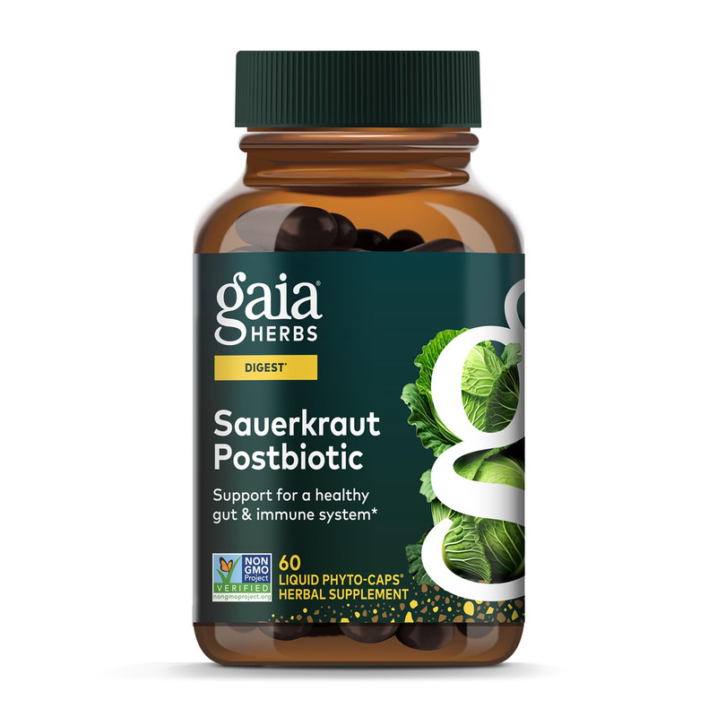 Gaia Herbs Sauerkraut Postbiotic – Gut Health Immune Support Supplement – Made