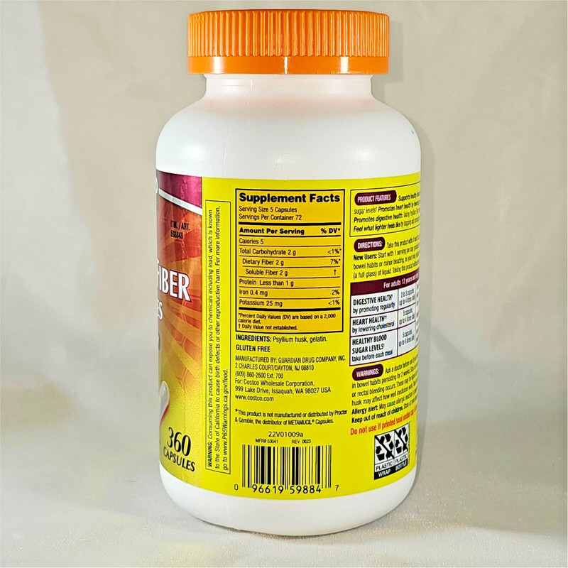 Kirkland Signature Fiber 720 Capsules Compare To Metamucil Caps.100% Na.Psyllium gallery