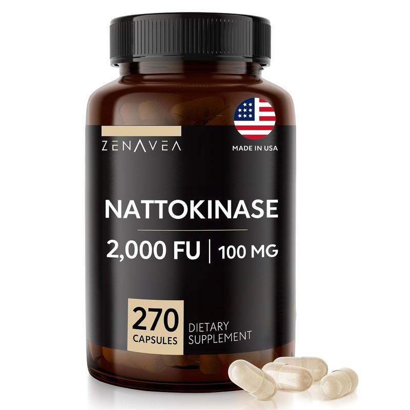 – Nattokinase Supplement – 2000 FU of Enzyme – 270 Capsules of Nattokinase 10…