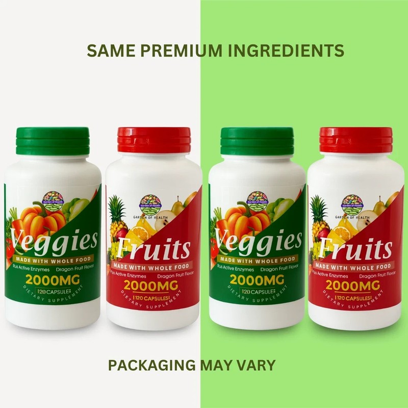 Garden OF Health Fruits Veggie 2000mg Enzymes Blend Whoele Food 240 Capsules--- gallery