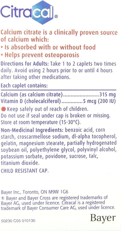 QTY: 3), Citracal Calcium Citrate +Vitamin D 60 Caplets, EXP: 2025/01 gallery