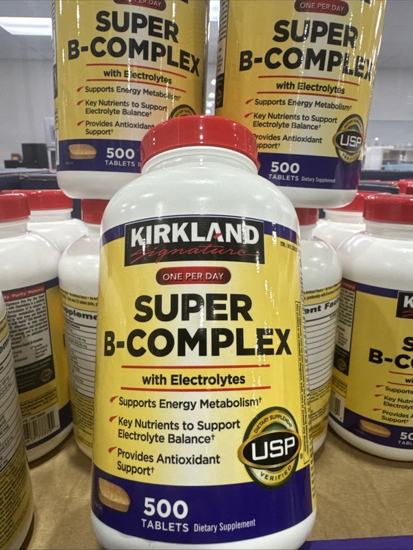 Kirkland Signature Super B-Complex with Electrolytes & Vit C 500Tabs EXP 09/2027