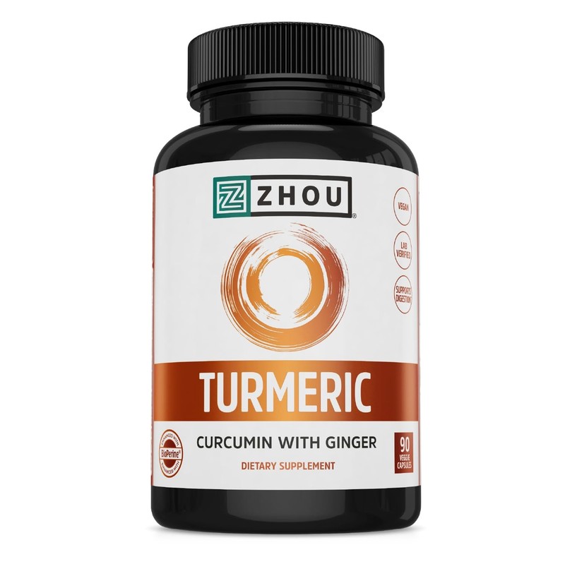 Zhou Turmeric Curcumin with Ginger – Turmeric and Ginger Supplement for Women
