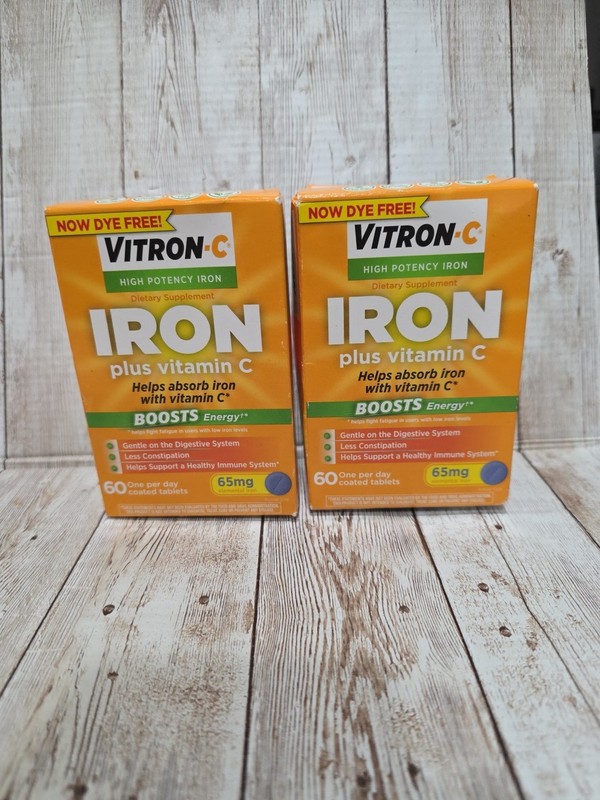 2 Pack Iron With Vitamin C Immune Support 60 Count. Exp 06/2026
