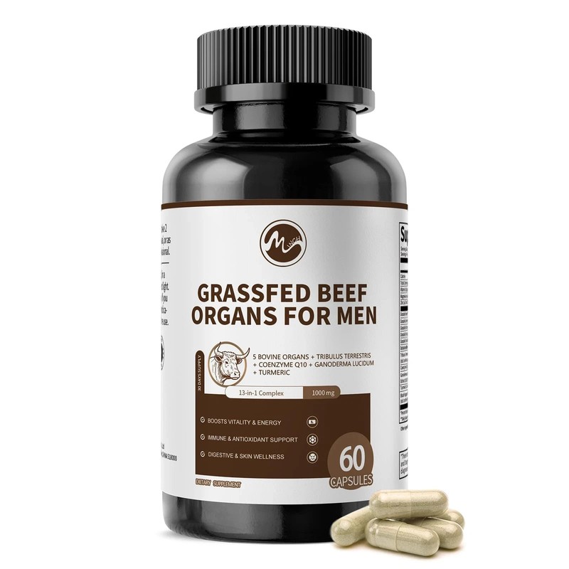 M inch Beef Organs Supplement, Beef Liver Capsules, with Kidney, Pancreas, Tr…