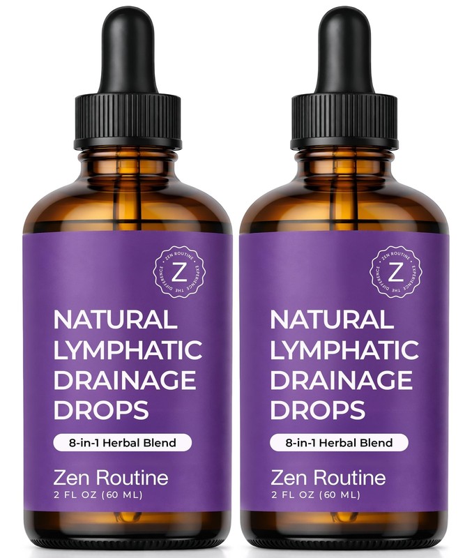 Lymphatic Drainage Drops (2-Pack) | Puffiness, Bloating & Water Detox | 8-in-…