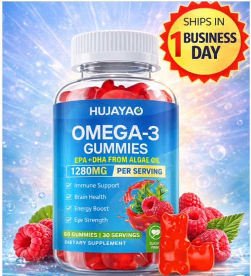 Omega-3 gummies from Algae (Vegetarian Friendly) 1280 MG 60CT 30-day supply