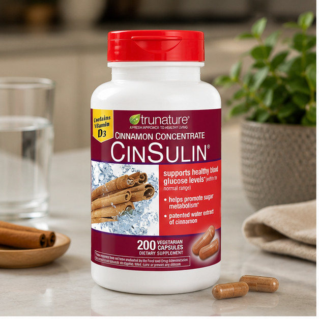 3-Pack Trunature Cinnamon Concentrate Cinsulin 500mg, 200 Vegetarian Capsules gallery