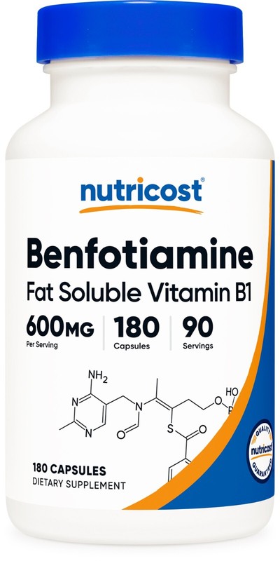 Nutricost Benfotiamine (600 mg) 180 Capsules – Fat Soluble Vitamin B1