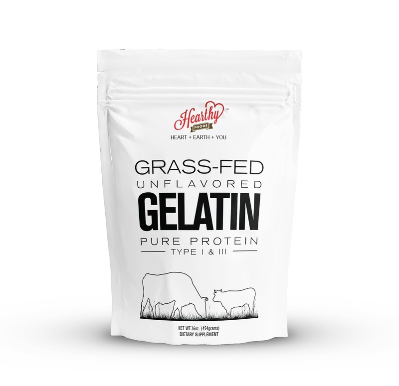 Hearthy Foods Beef Gelatin Powder Unflavored 16 Ounce (Pack of 1)