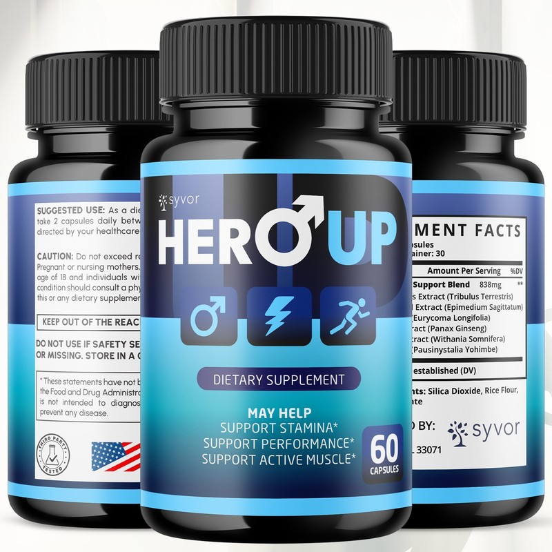 (3 Pack) Hero Up for Men Advanced Max Formula Vitamin Supplement 180 Capsules;US
