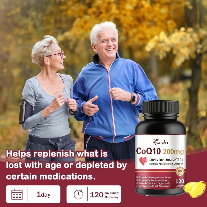 Advanced CoQ10 200mg with PQQ, Omega 3 & Lecithin - 120 Softgels for Energy gallery
