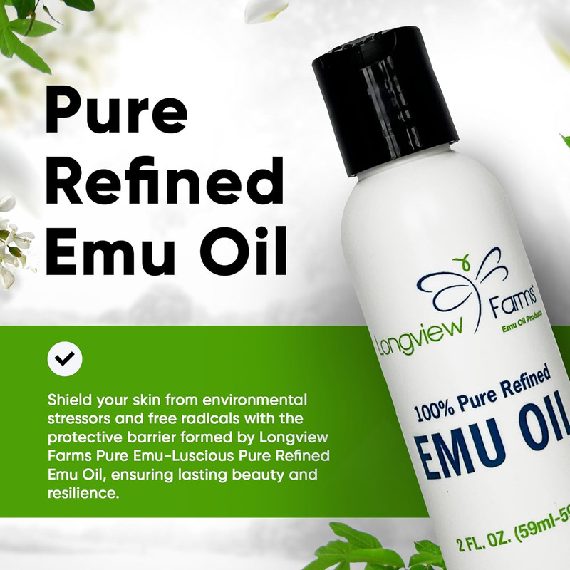 ® Emu Oil - Hair and Body - 100% Pure & Refined Emu Oil for Skin & Hair Care | P gallery