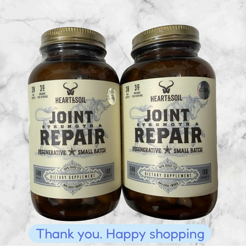 FOR 2 Heart & Soil 100 Grass Fed Finished Joint Support Supplement NEW SHIP