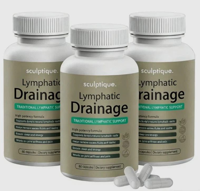 3PACK Sculptique Lymphatic Drainage Capsules, Lymphatic Drainage, 60 Capsules US