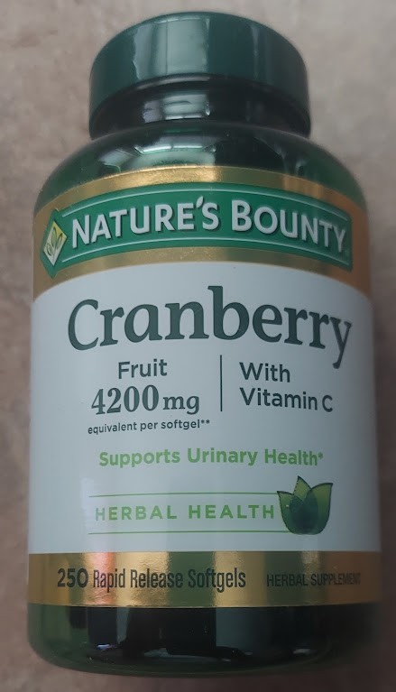 Nature’s Bounty Cranberry Fruit 4200 mg with Vitamin C Softgels – 250 Ct Ea 6/26