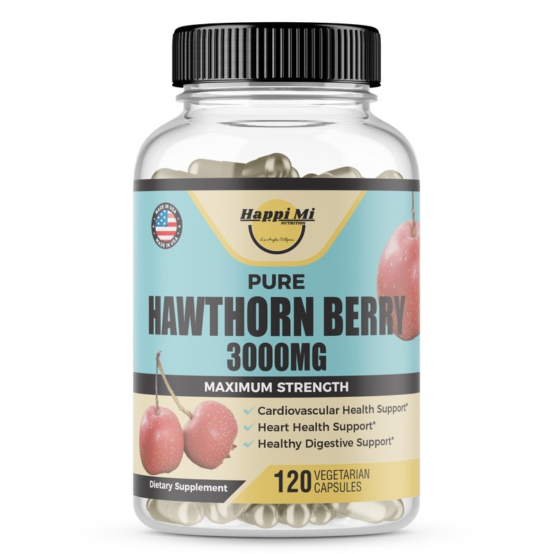 Hawthorn Berry Organic 5:1 Extract, 3000mg per One Capsule – 120 Veggie Capsules