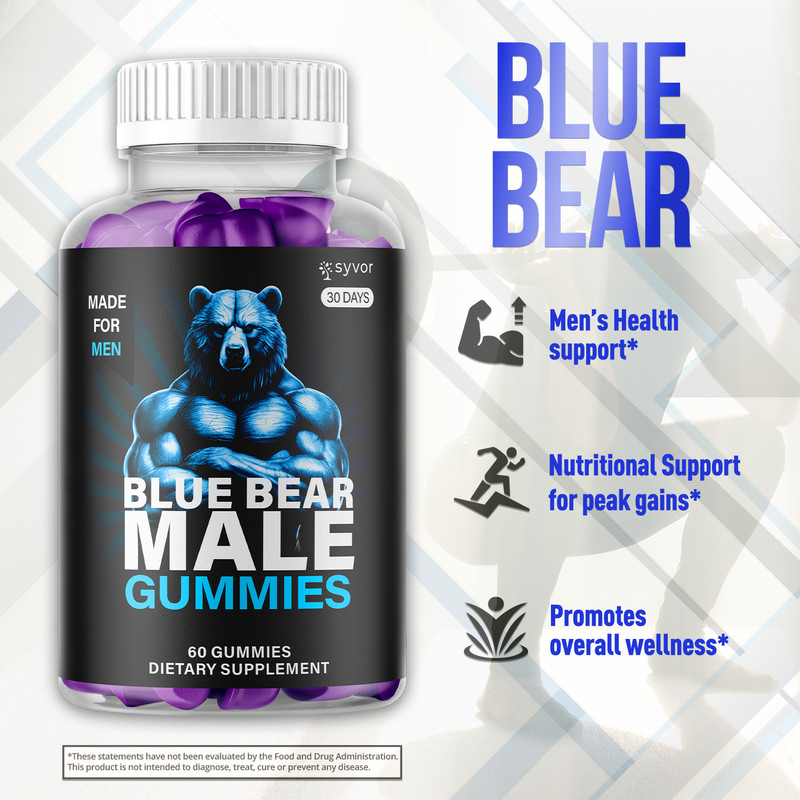 (1 Pack) Blue Bear Male Gummies Advanced Blue Bear Vitamin Supplement 60 Gummies gallery