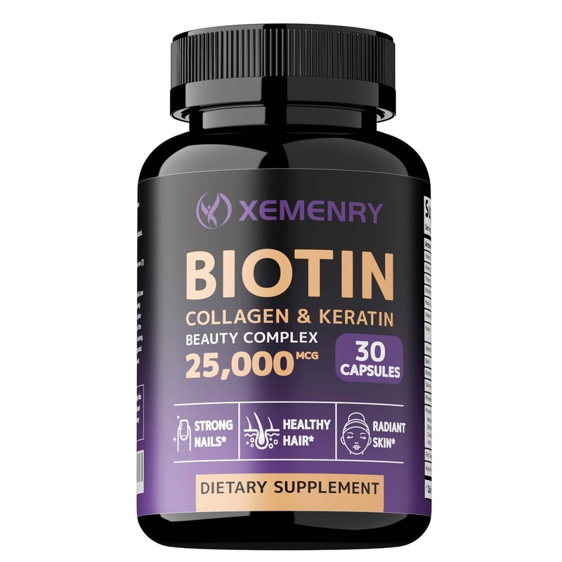 Biotin Collagen & Keratin 25,000mcg – Hair, Skin, Nails, Bone and Joint Health