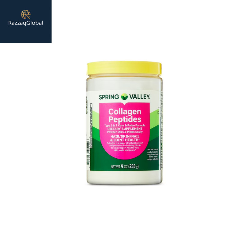 Spring Valley Collagen Peptides Type 1 & 3 Powder Hair Skin Nails 9 oz
