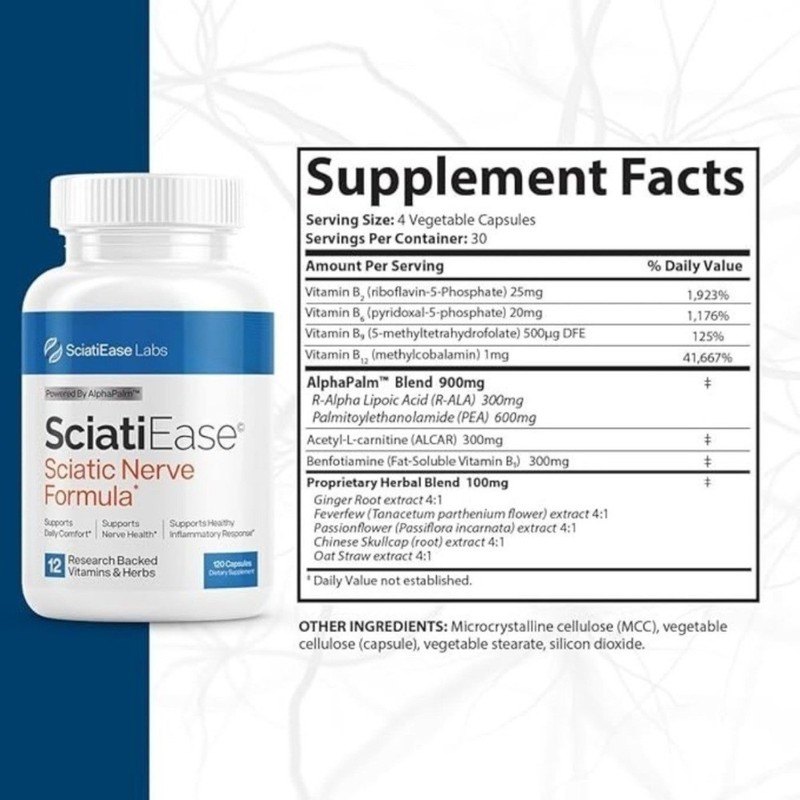 SciatiEase Labs Sciati Ease Sciatic Nerve Formula 120 Capsules fast gallery