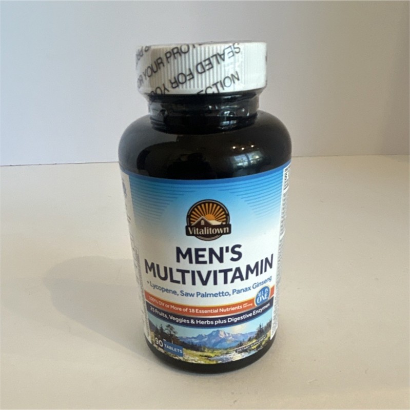 Vitalitown Men’s Multivitamin Non-GMO Gluten-Free Soy-Free 90 Tablets Lycopene