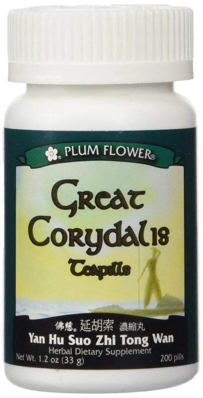 Great Corydalis Teapills Yan Hu Suo Wan, 200 ct, Plum Flower