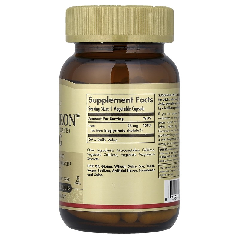 Gentle Iron®, 25 mg, 90 Vegetable Capsules gallery
