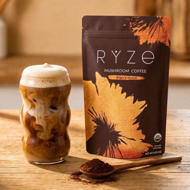 Authentic RYZE MUSHROOM Coffee Bright & Smooth Gut Health Supplement 30 Servings