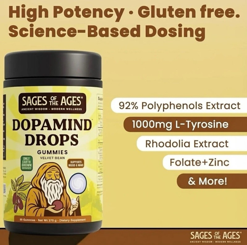 Sages Of The Ages Dopamind Drops Dopamine Support Gummies 90ct EXP 09/2027 gallery
