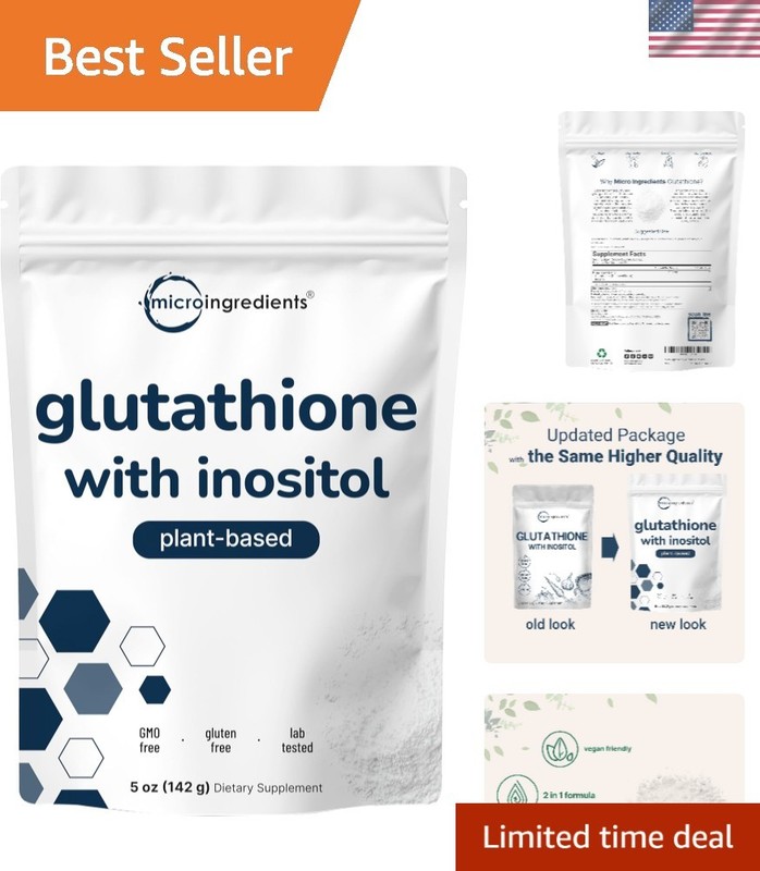 Antioxidant-Rich Glutathione & Inositol Powder – 5 Oz, Natural Energy Booster