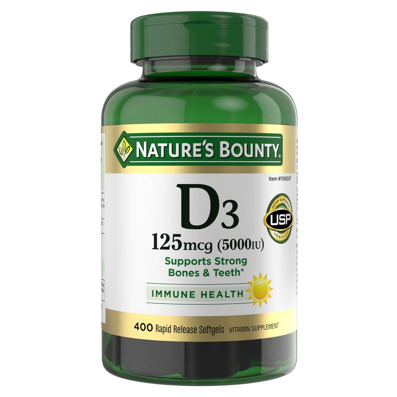 Nature’s Bounty Vitamin D3 125 mcg, 400 Softgels