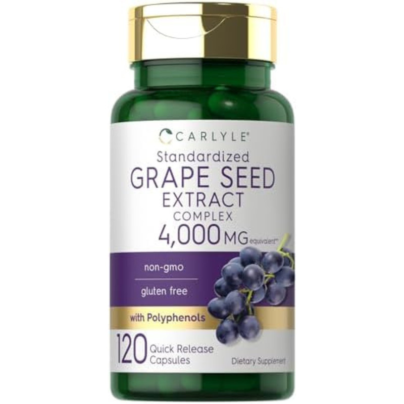 Grape Seed Extract Capsules 4,000Mg 120 Count Standardized Extract Complex