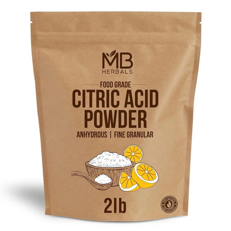 MB Herbals Citric Acid Powder 2 lb | 100% Pure Anhydrous Fine Granulated Citric