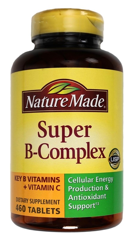 Nature Made Super B-Complex 8 Key B Vitamins plus Vitamin C, 460 Dietary Tablets