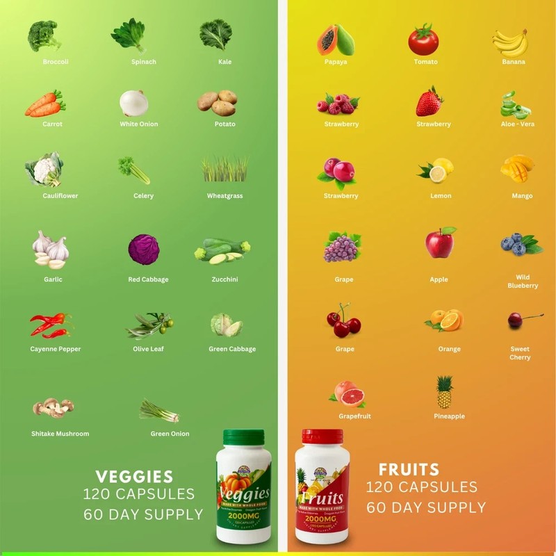 Garden OF Health Fruits Veggie 2000mg Enzymes Blend Whoele Food 240 Capsules--- gallery