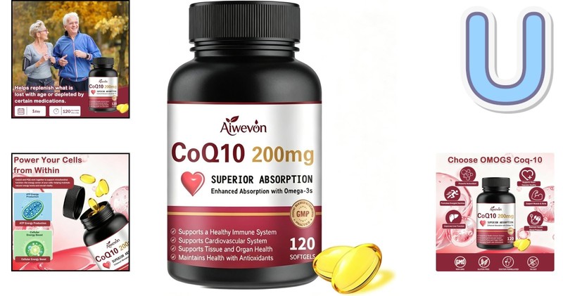 Advanced CoQ10 200mg with PQQ, Omega 3 & Lecithin - 120 Softgels for Energy gallery