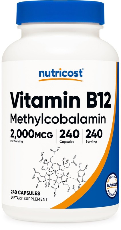 Nutricost Vitamin B12 (Methylcobalamin) 2000mcg, 240 240 Count (Pack of 1)
