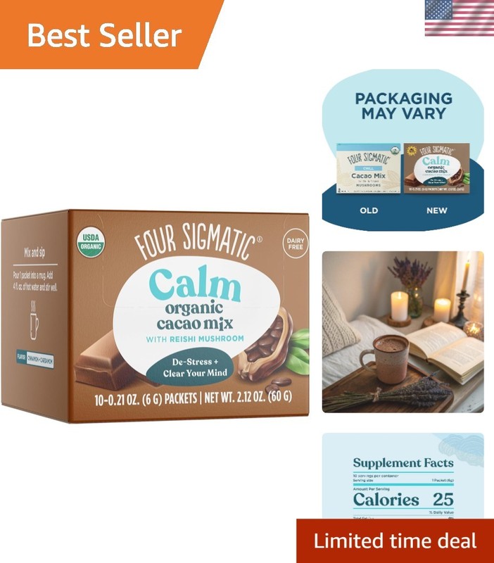 Four Sigmatic Calm Mushroom Cacao Mix | Organic Instant Cacao with Organic Re…